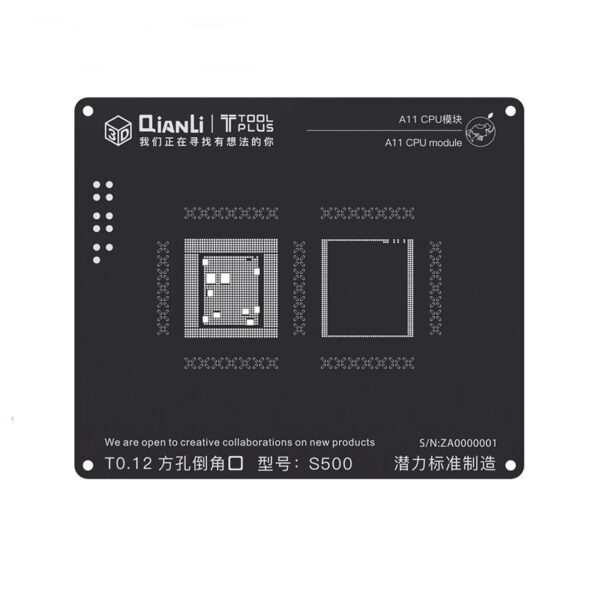 QianLi S500 CPU Module BGA Reballing Black Stencil for A11 CPU